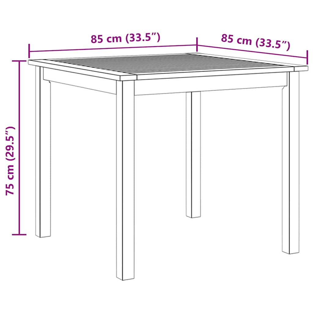 Garten-Esstisch 110x55x75 cm Massivholz Akazie