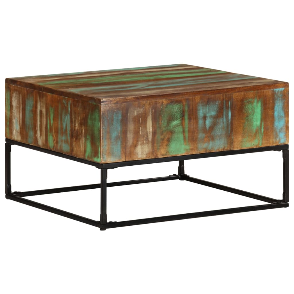 Couchtisch 68x68x41 cm Raues Mangoholz