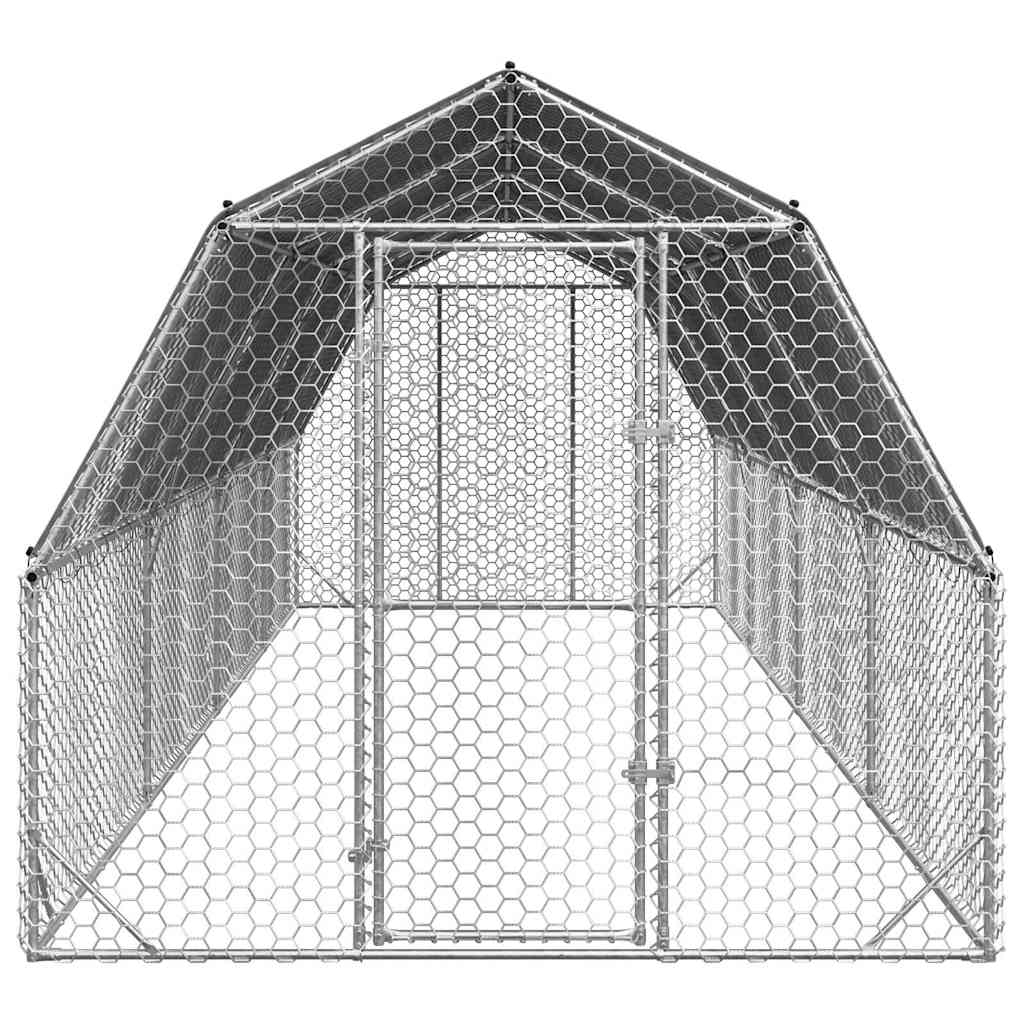 Hühnerstall 2,5x4x2,25 m Verzinkter Stahl
