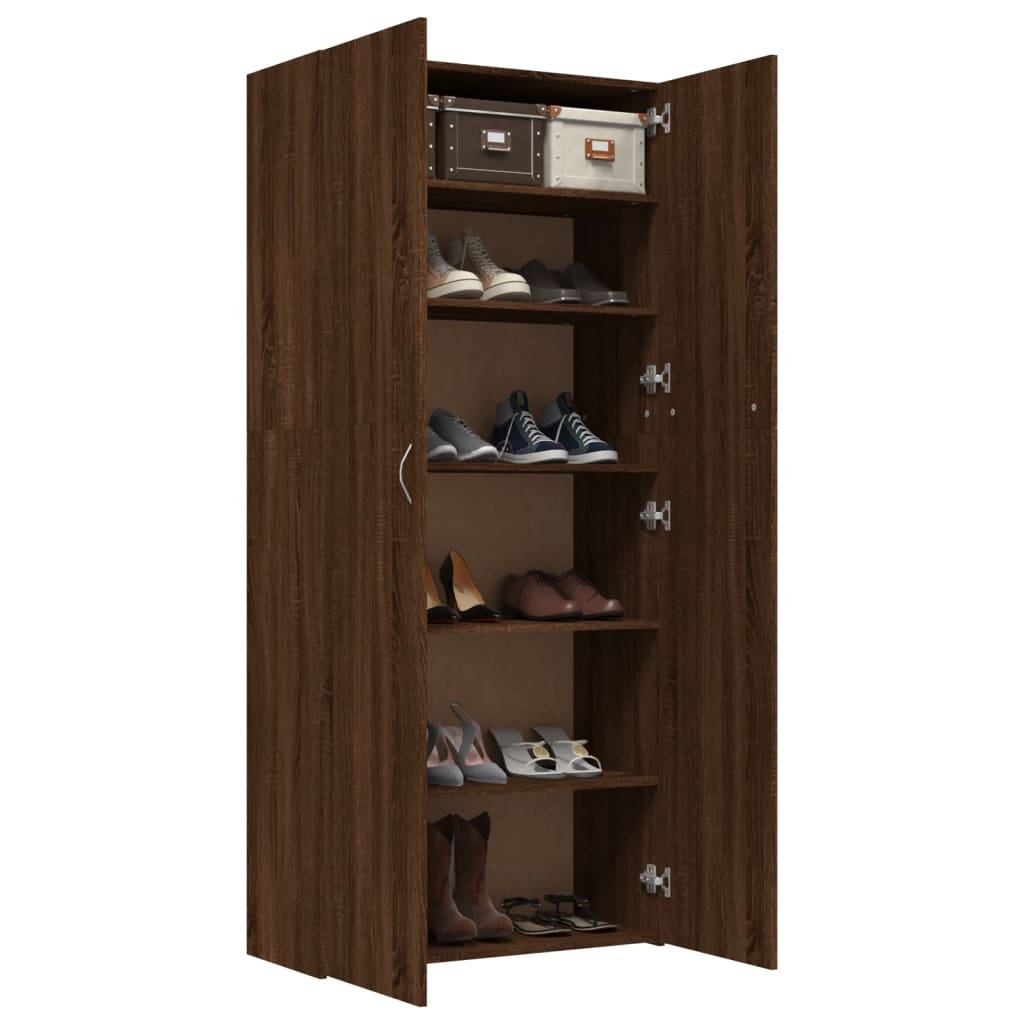 Schuhschrank Weiß 80x35,5x180 cm Holzwerkstoff