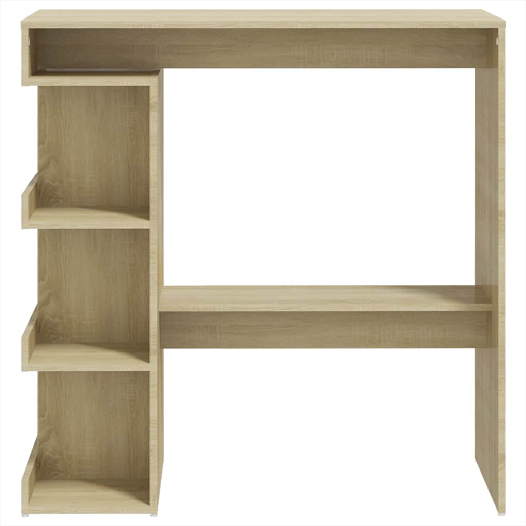 Bartisch mit Regal Weiß 100x50x101,5 cm Holzwerkstoff