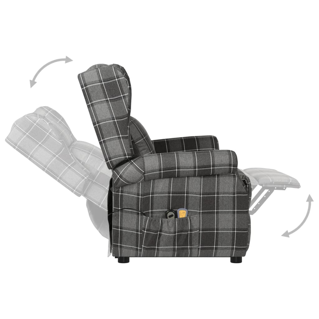 Massagesessel mit Aufstehhilfe Grau Stoff