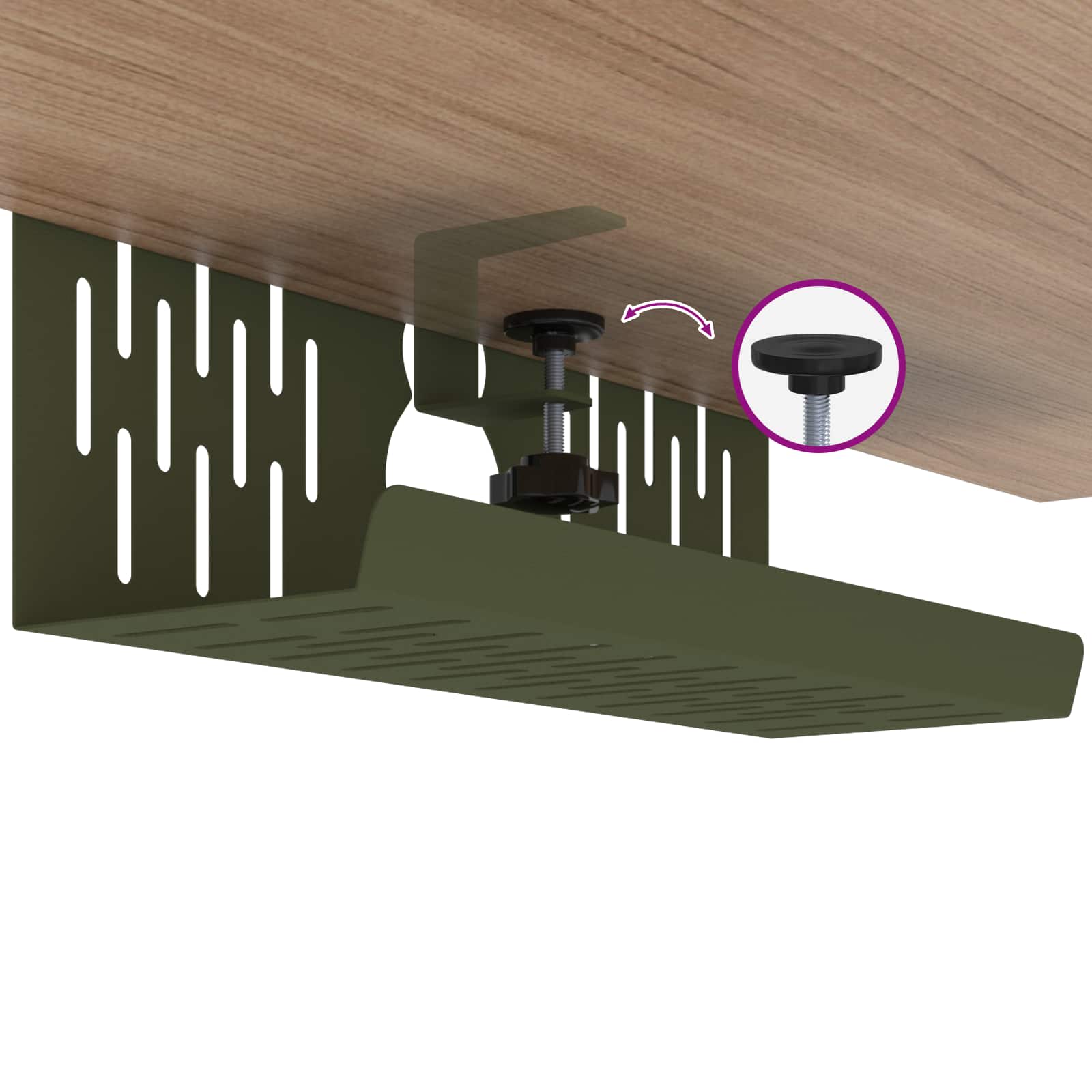 Unter dem Schreibtisch Kabelmanagement Tray 2 Stk. Anthrazit