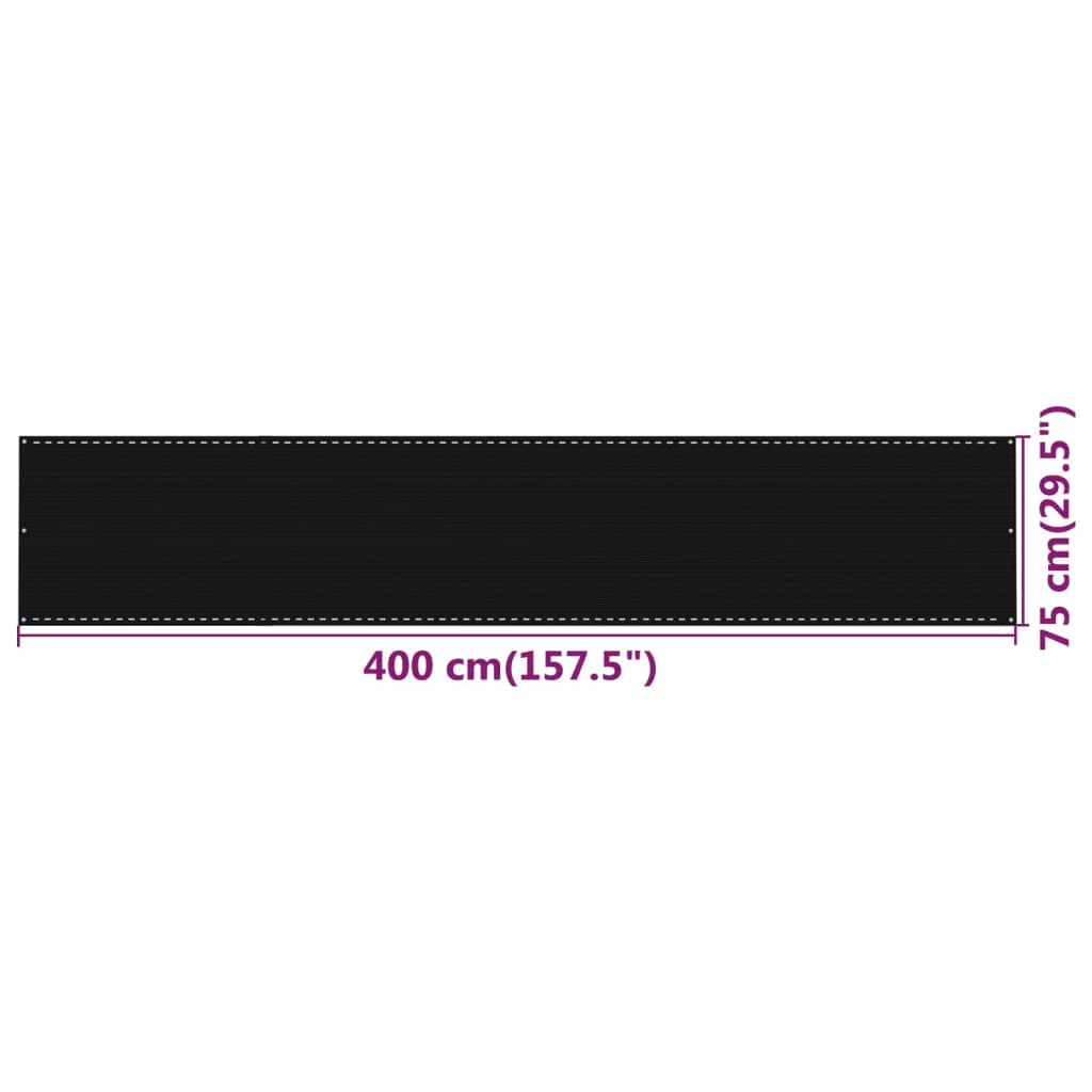 Balkon-Sichtschutz Anthrazit 75x300 cm HDPE
