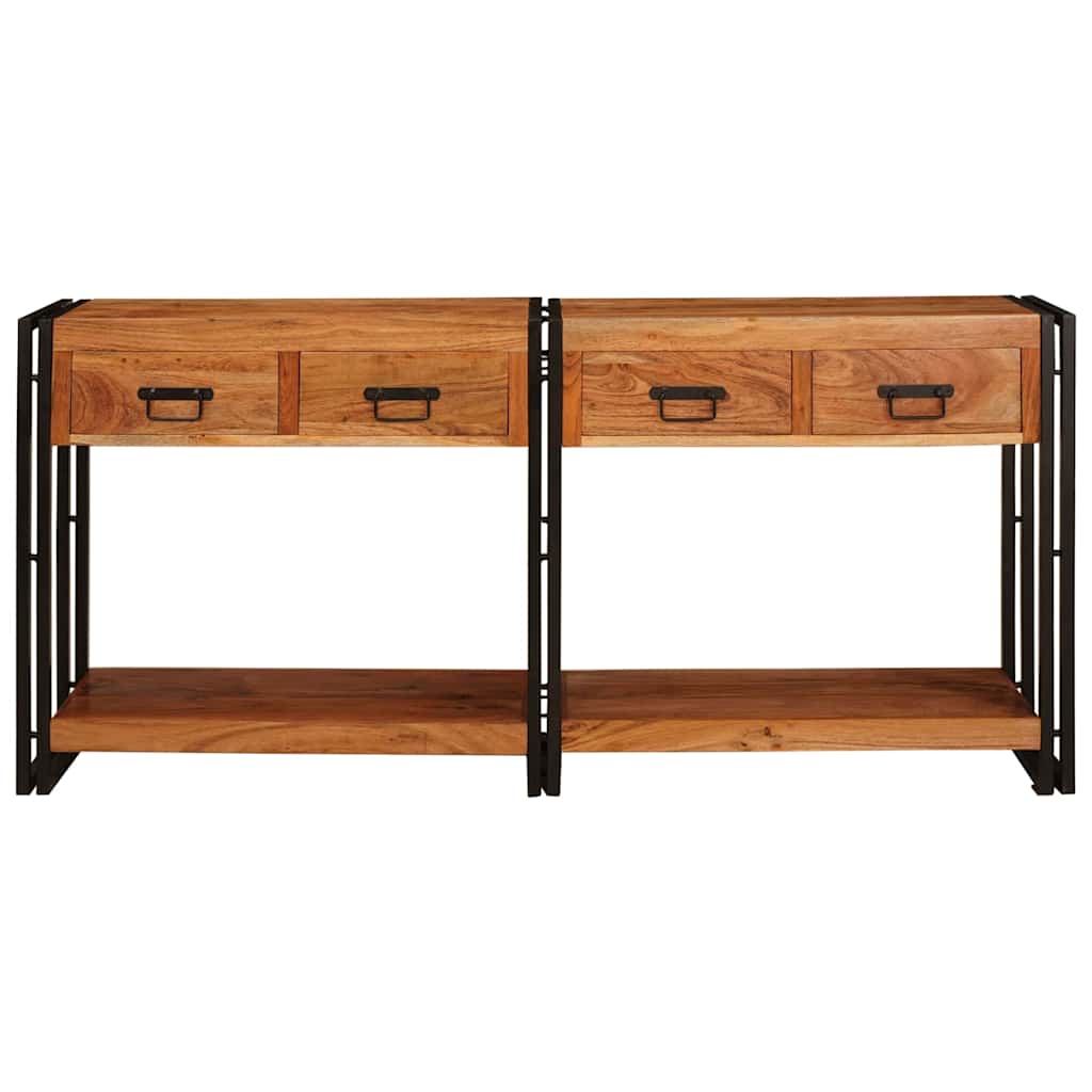 Konsolen-Tische 2 pcs Braun 161 x 33 x 75 cm Massivholz Mango
