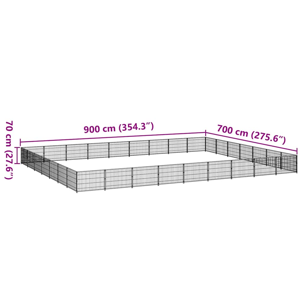 Hundezwinger Schwarz 4 m² Stahl