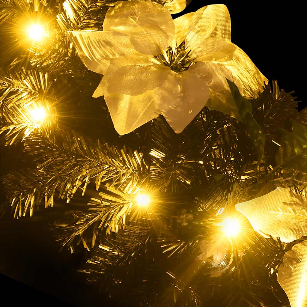Weihnachtsgirlande mit LED-Lichtern Grün 2,7 m PVC