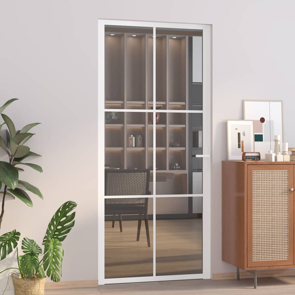 Innentür ESG Glas und Aluminium 76x201,5 cm Schwarz