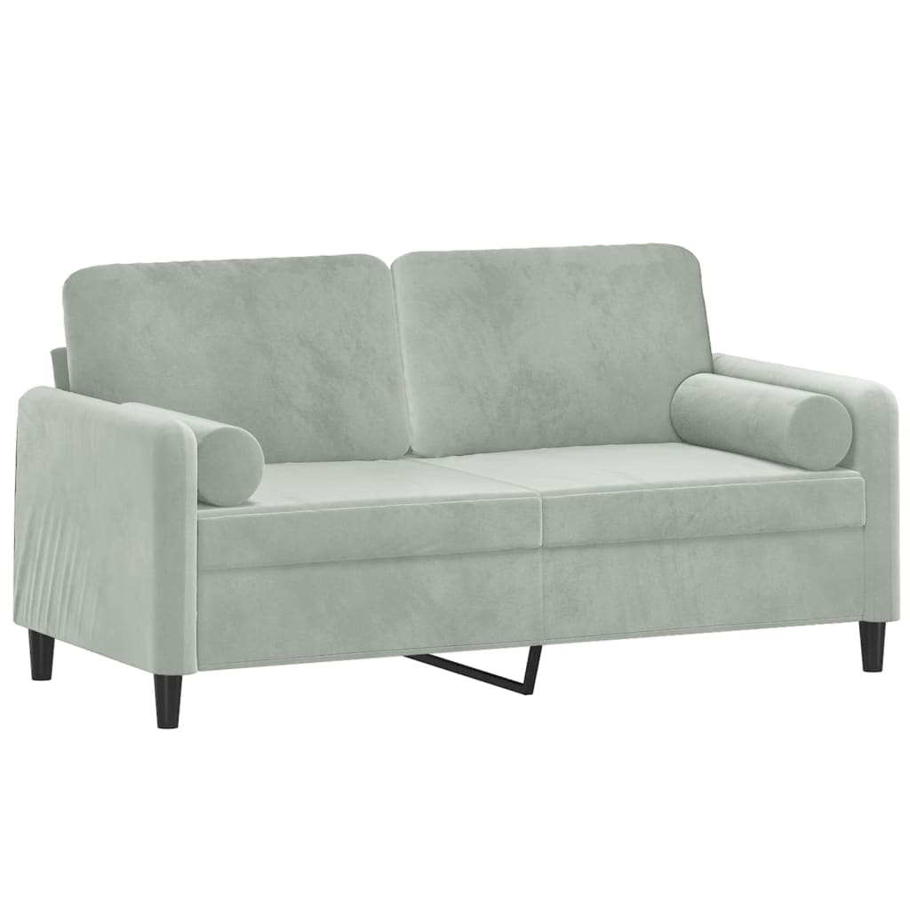 2-Sitzer-Sofa mit Zierkissen Dunkelgrün 120 cm Samt