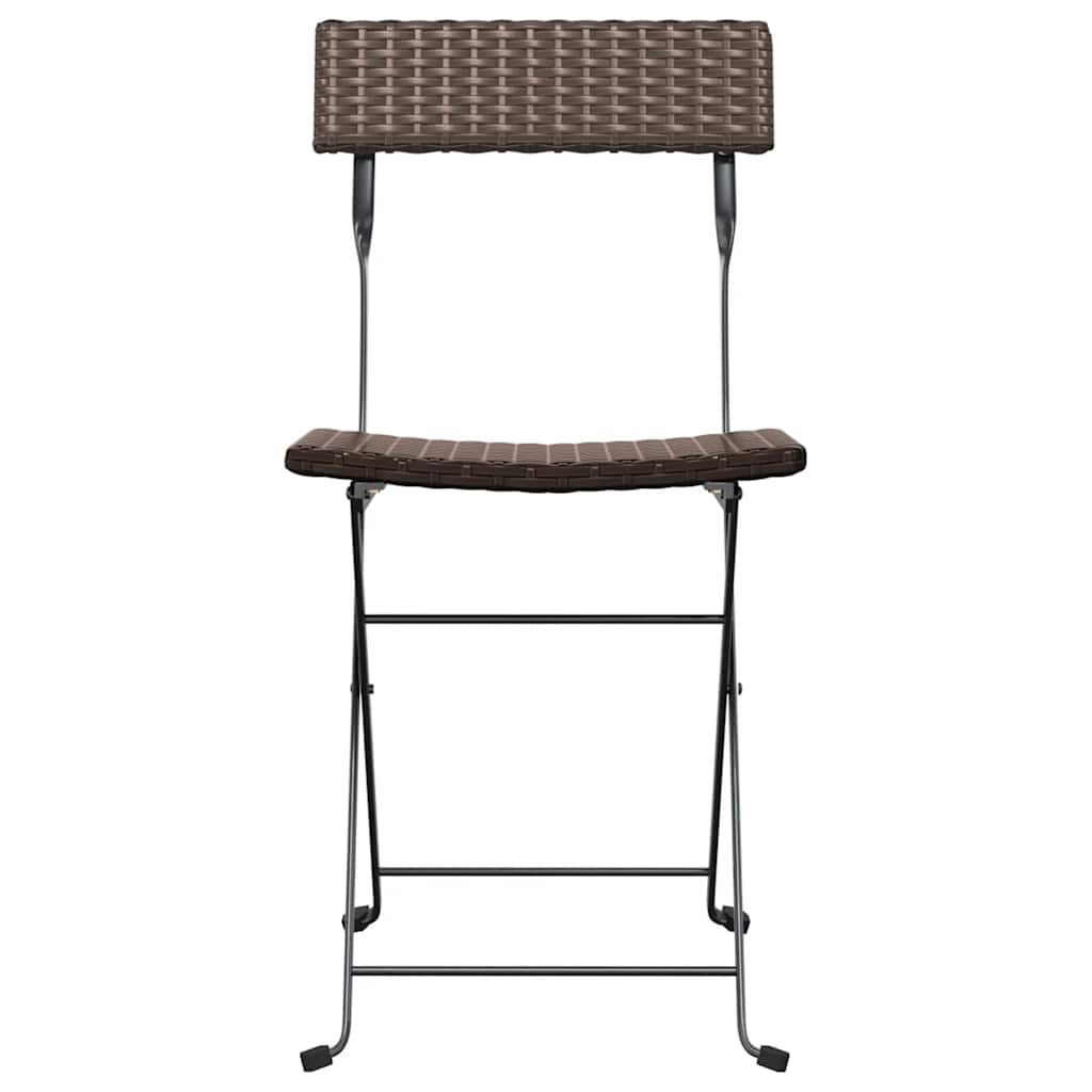 Bistrostühle 4 Stk. Klappbar Schwarz Poly Rattan und Stahl