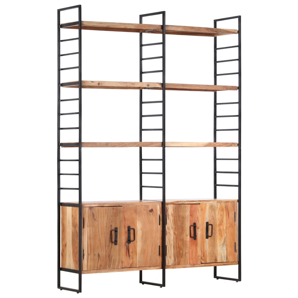 Bücherregal 4 Ebenen 124x30x180 cm Altholz Massiv