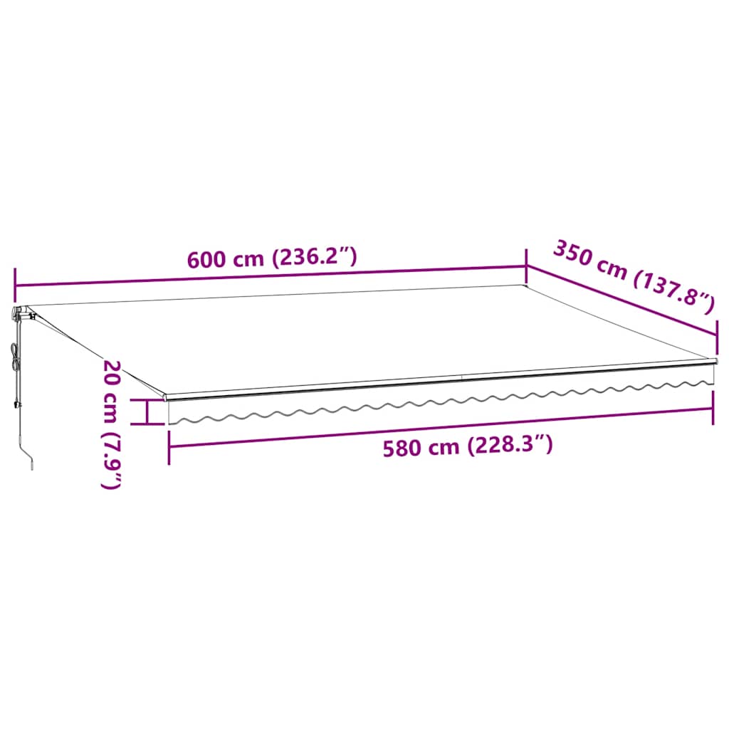 Markise Automatisch Einziehbar 350x250 cm Creme