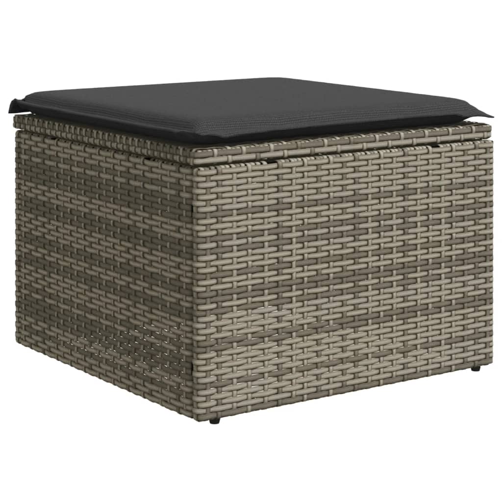 4-tlg. Garten-Sofagarnitur mit Kissen Schwarz Poly Rattan