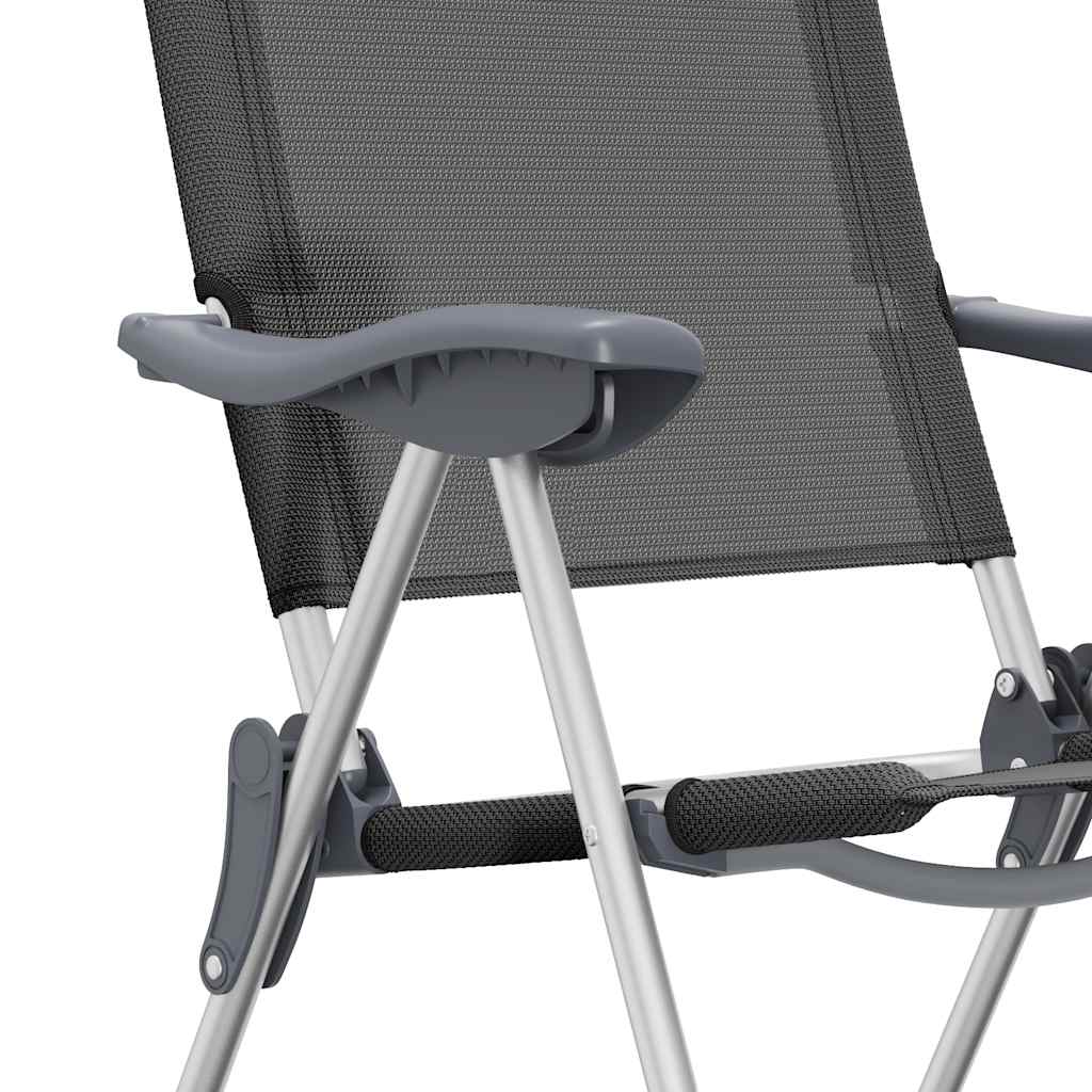 Klappbare Campingstühle 2 Stk. Grau Aluminium