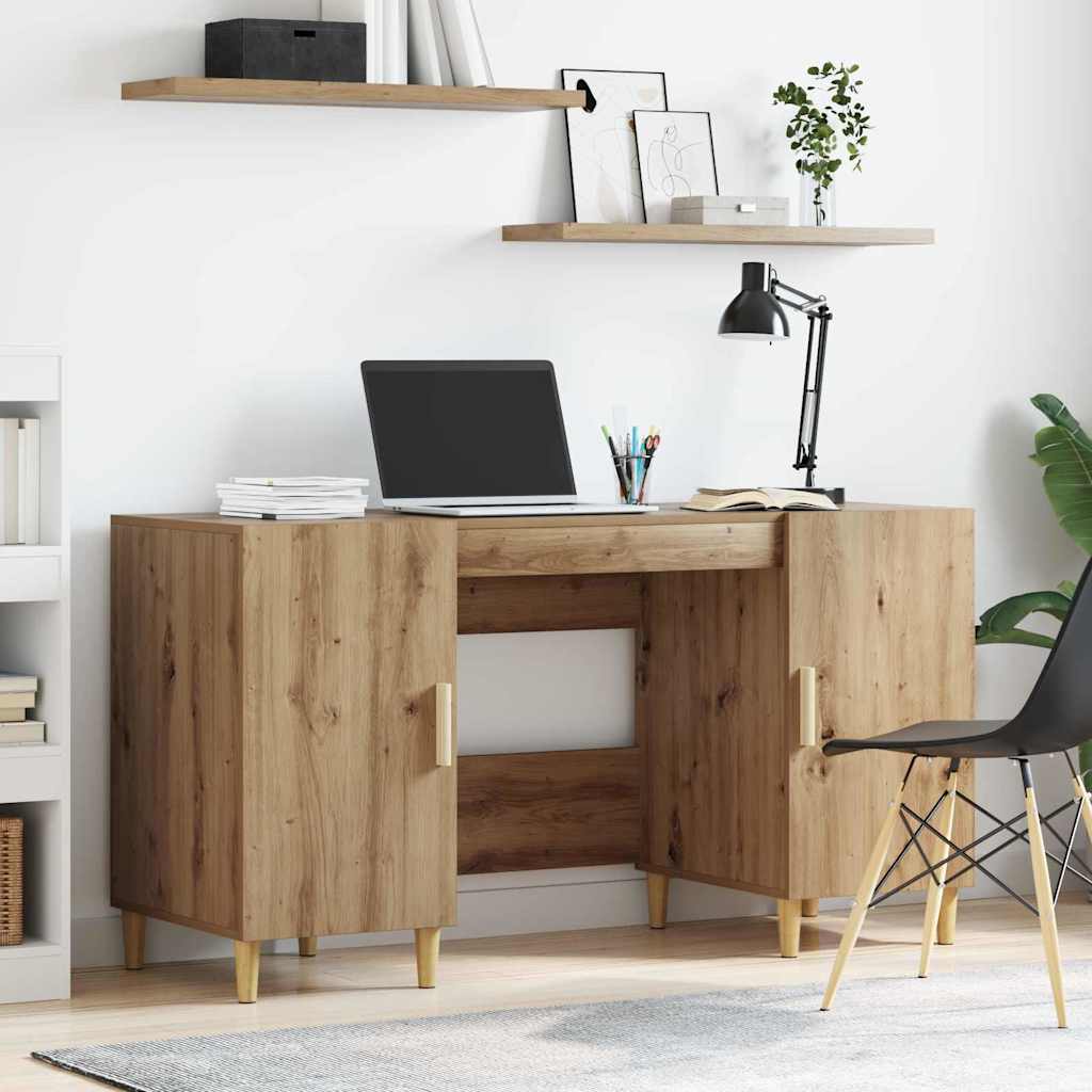 Schreibtisch Weiß 140x50x75 cm Holzwerkstoff
