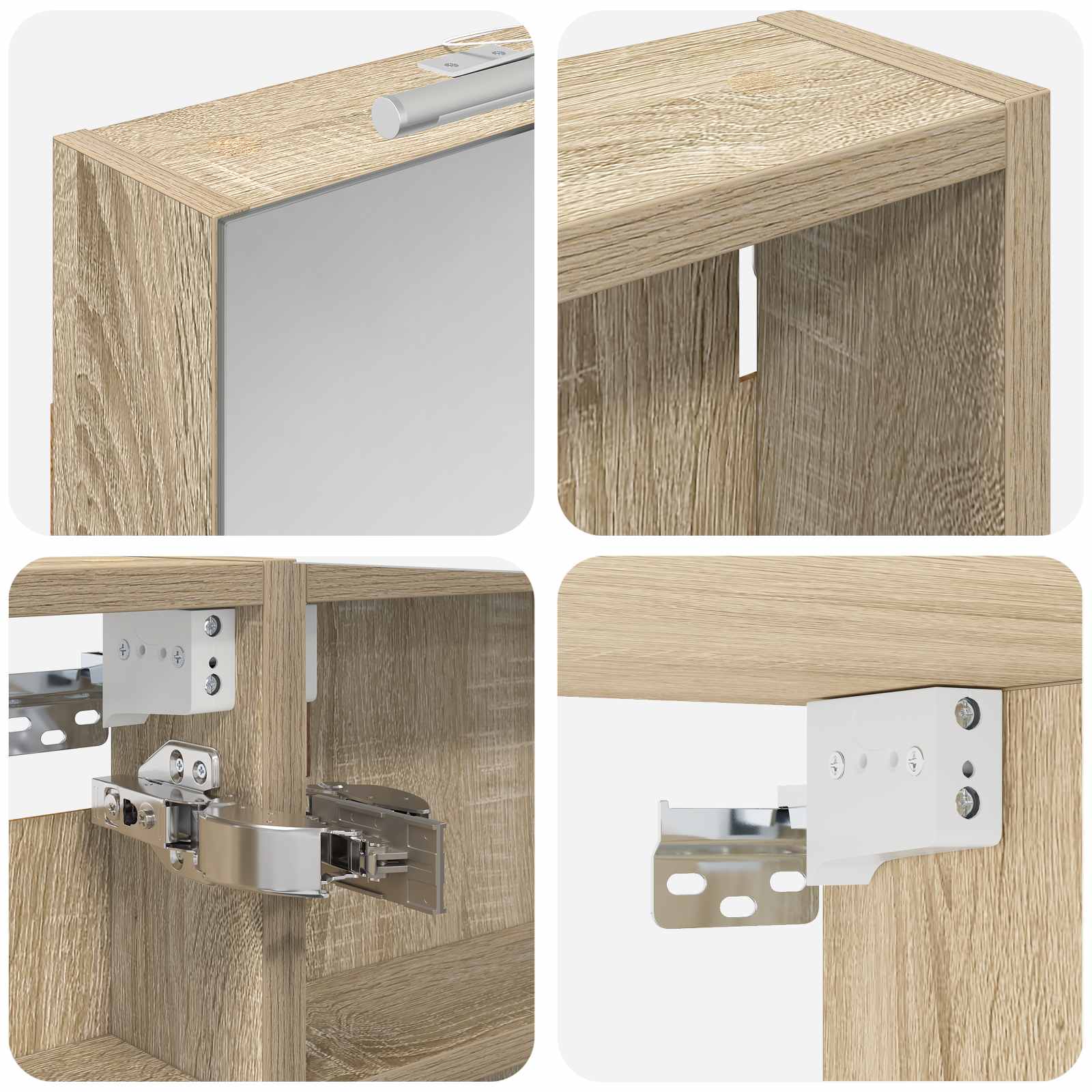 Badezimmerschrank-Set 3 pcs 80 x 10,5 x 50 cm Holzwerkstoff