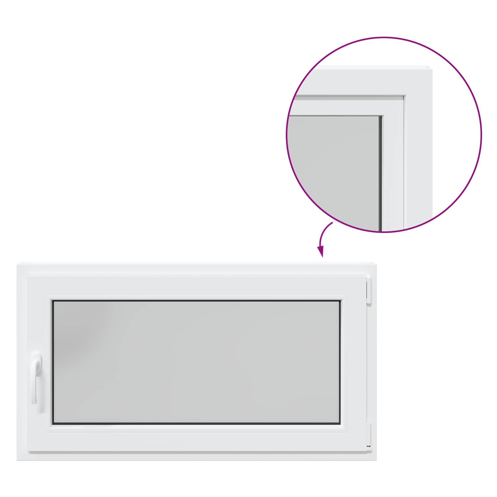 Kellerfenster RISOR 50 x 50 cm PVC und Glas Weiß