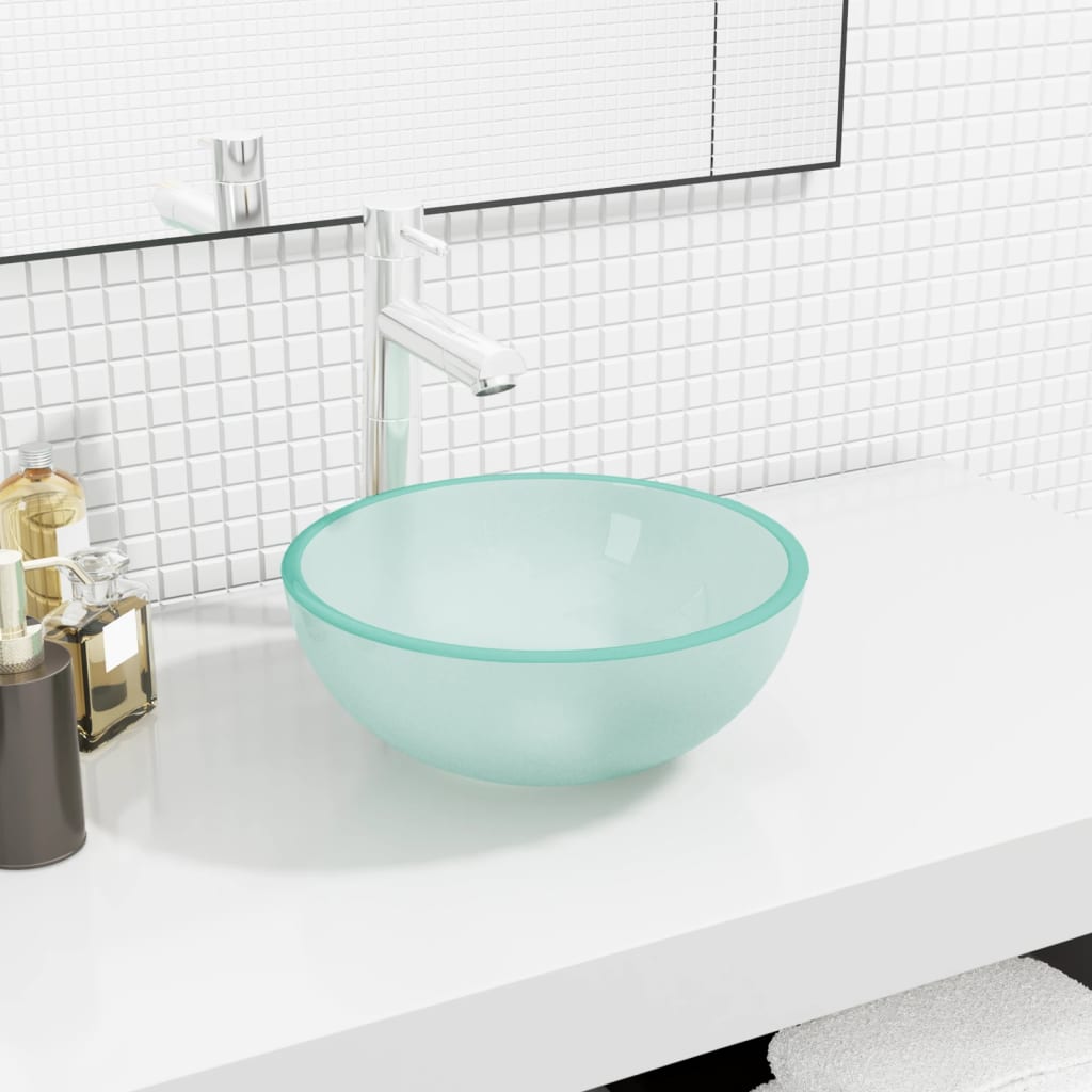 Waschbecken Hartglas 35x12 cm Transparent
