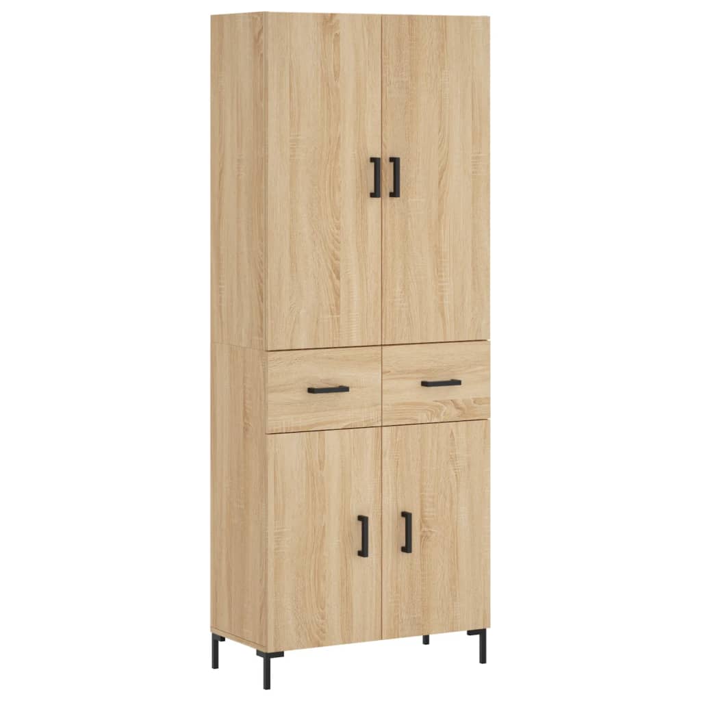 Highboard Betongrau 69,5x34x180 cm Holzwerkstoff