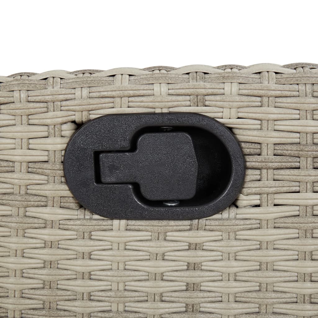Gartensessel mit Fußteil Verstellbar Schwarz Poly Rattan