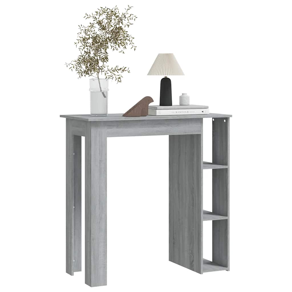 Bartisch mit Regal Weiß 102x50x103,5 cm Holzwerkstoff