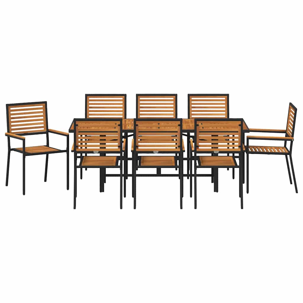 Garten Essgruppe 7 pcs Schwarz und Braun Poly-Rattan