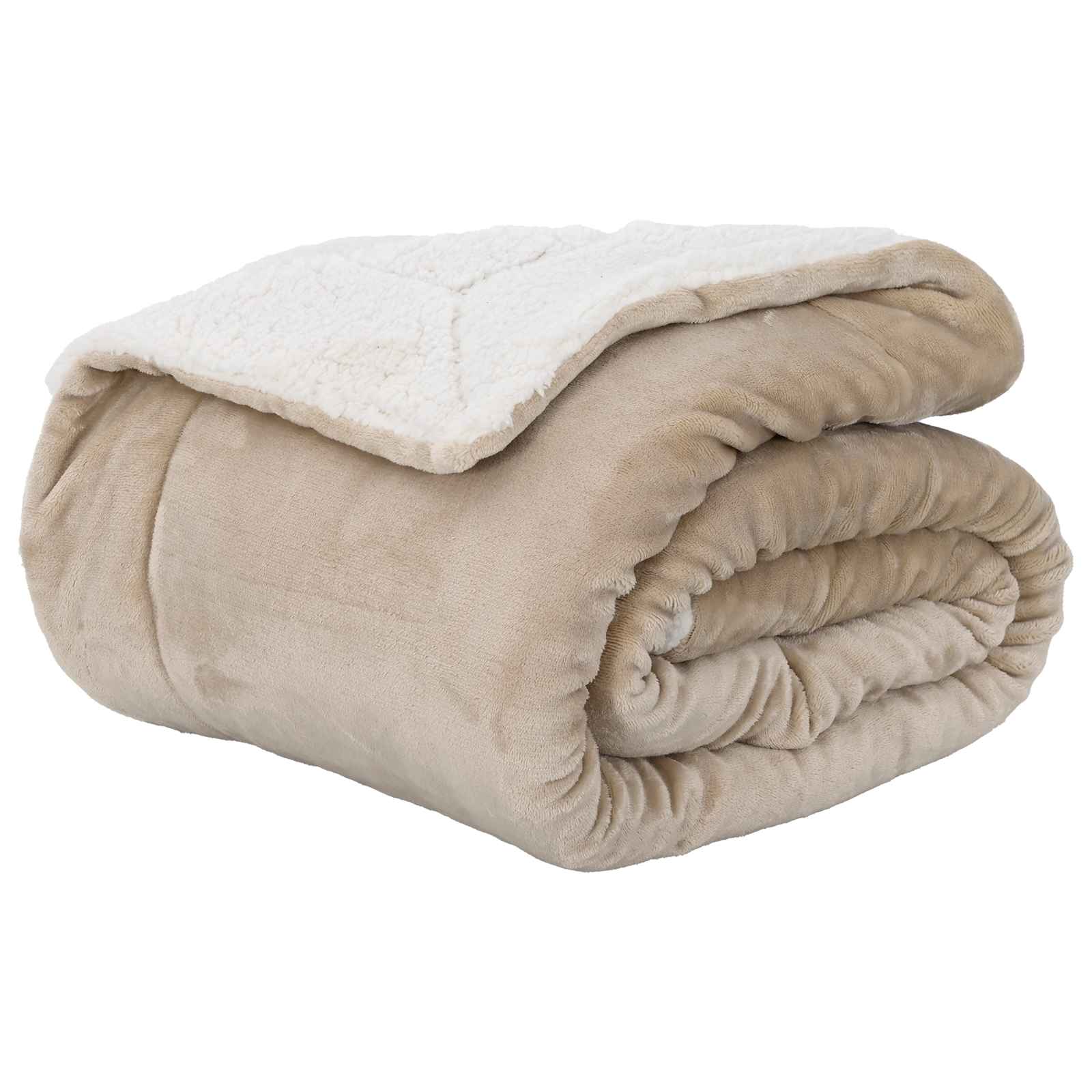 Überwurfdecke Beige 130 x 150 cm Fleece