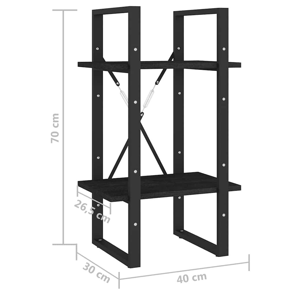 Bücherregal 2 Fächer Weiß 40x30x70 cm Holzwerkstoff