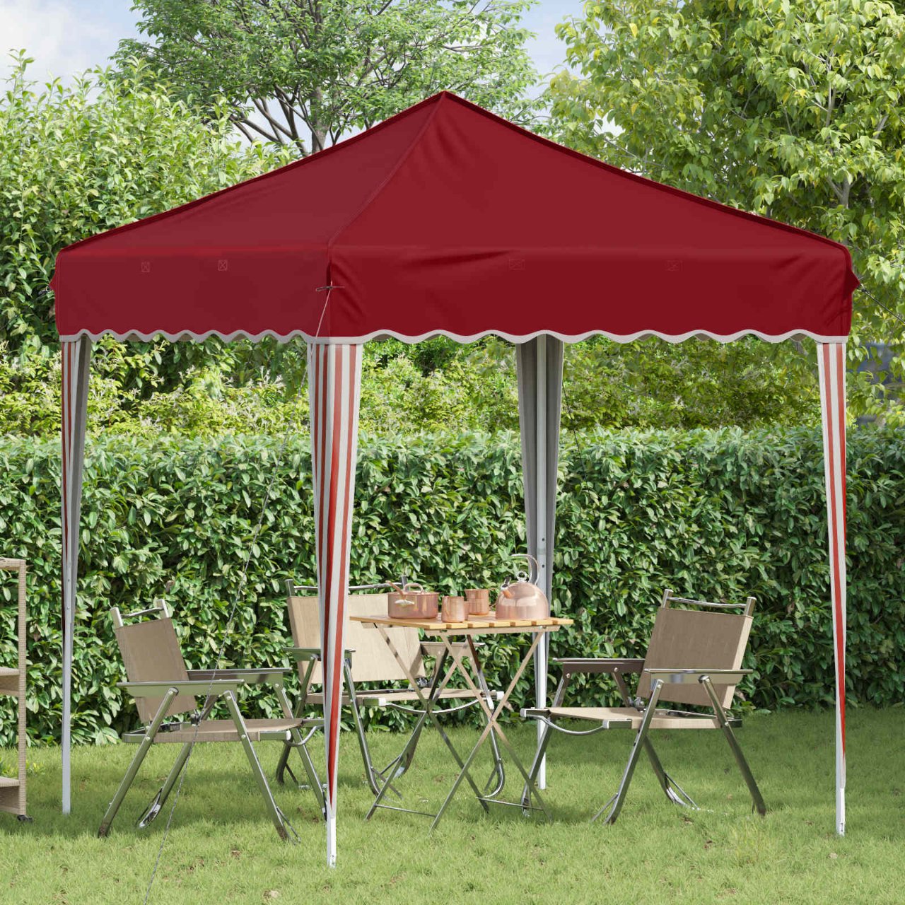 Pop-up Partyzelt 195 x 195 x 245 cm Creme Oxford-Stoff