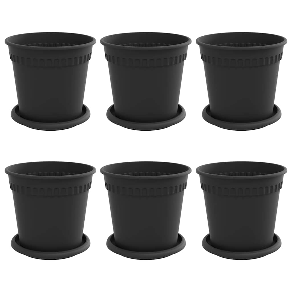Blumentöpfe 6 pcs Ziegelrot Ø 12,5 x 10 cm Kunststoff