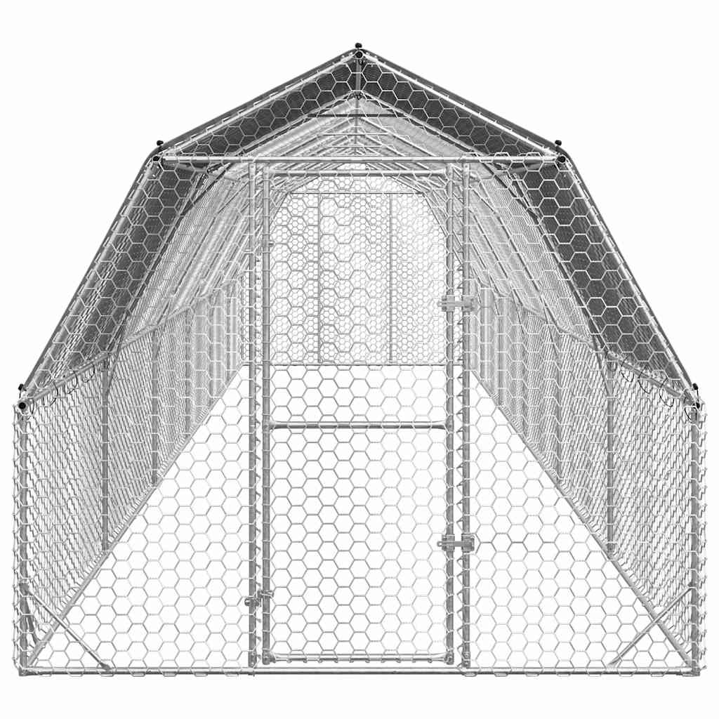Hühnerstall mit Dach 2,5x4x2,25 m Verzinkter Stahl