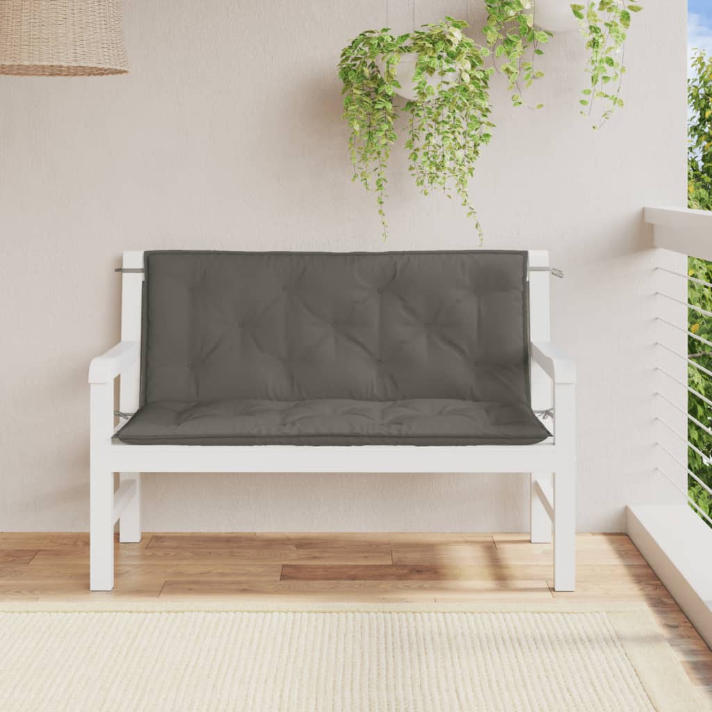 Gartenbank-Auflagen 2 Stk. Melange Anthrazit 100x50x7 cm Stoff