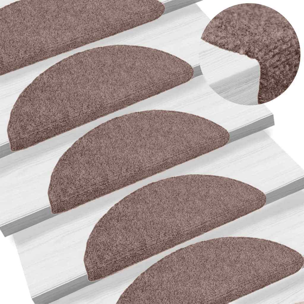 Stufenmatten Selbstklebend 15 Stk. 56x17x3 cm Hellbraun Halbrund