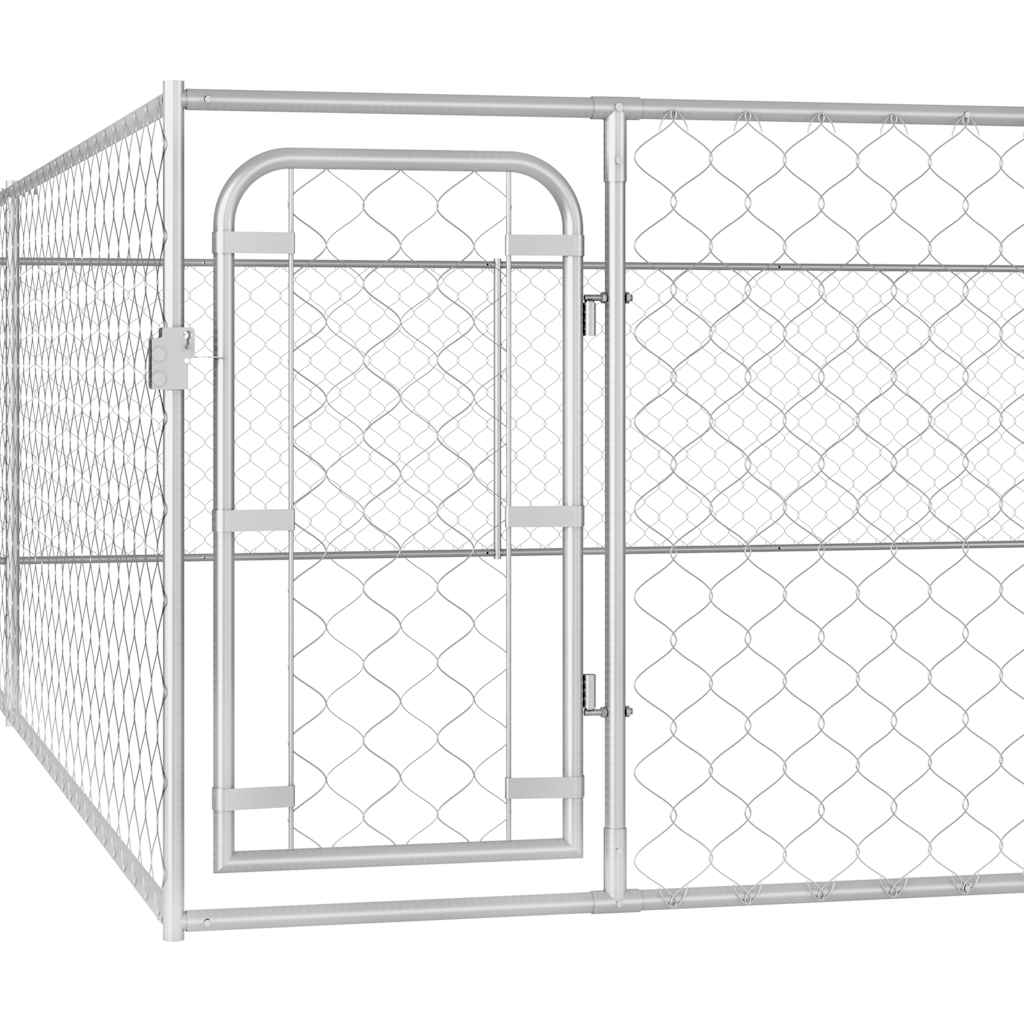 Outdoor-Hundezwinger Verzinkter Stahl 4 x 4 x 1 m