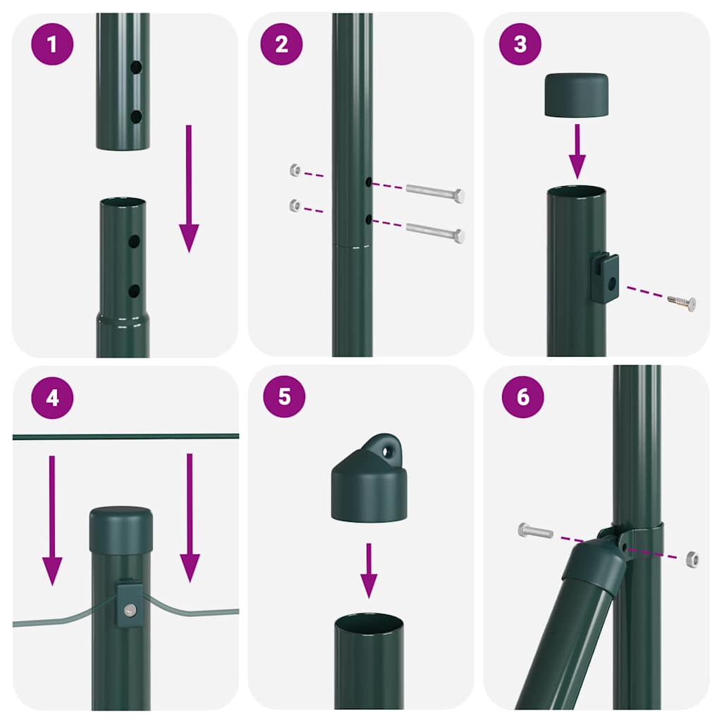 Outdoor Kettenglied-Zaun Erdfixierung 10 x 0,4 m Grün Netz