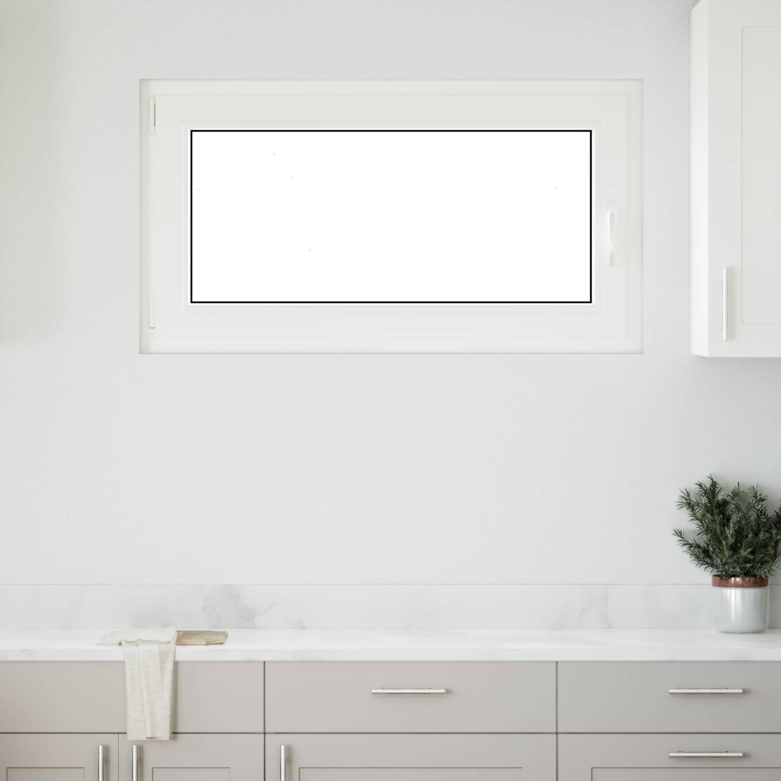 Kellerfenster RISOR 50 x 50 cm PVC und Glas Weiß