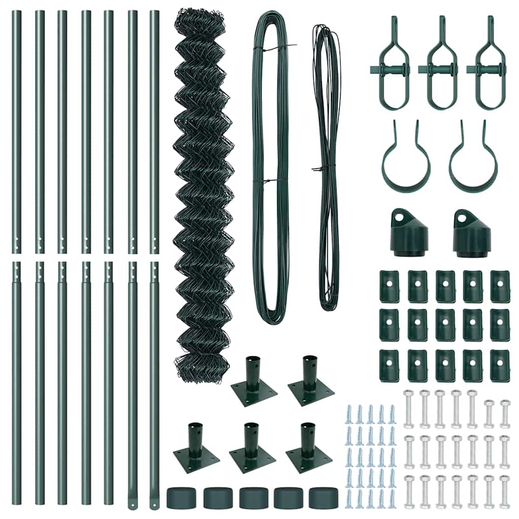 Outdoor Kettenglied-Zaun Erdfixierung 10 x 0,4 m Grün Netz
