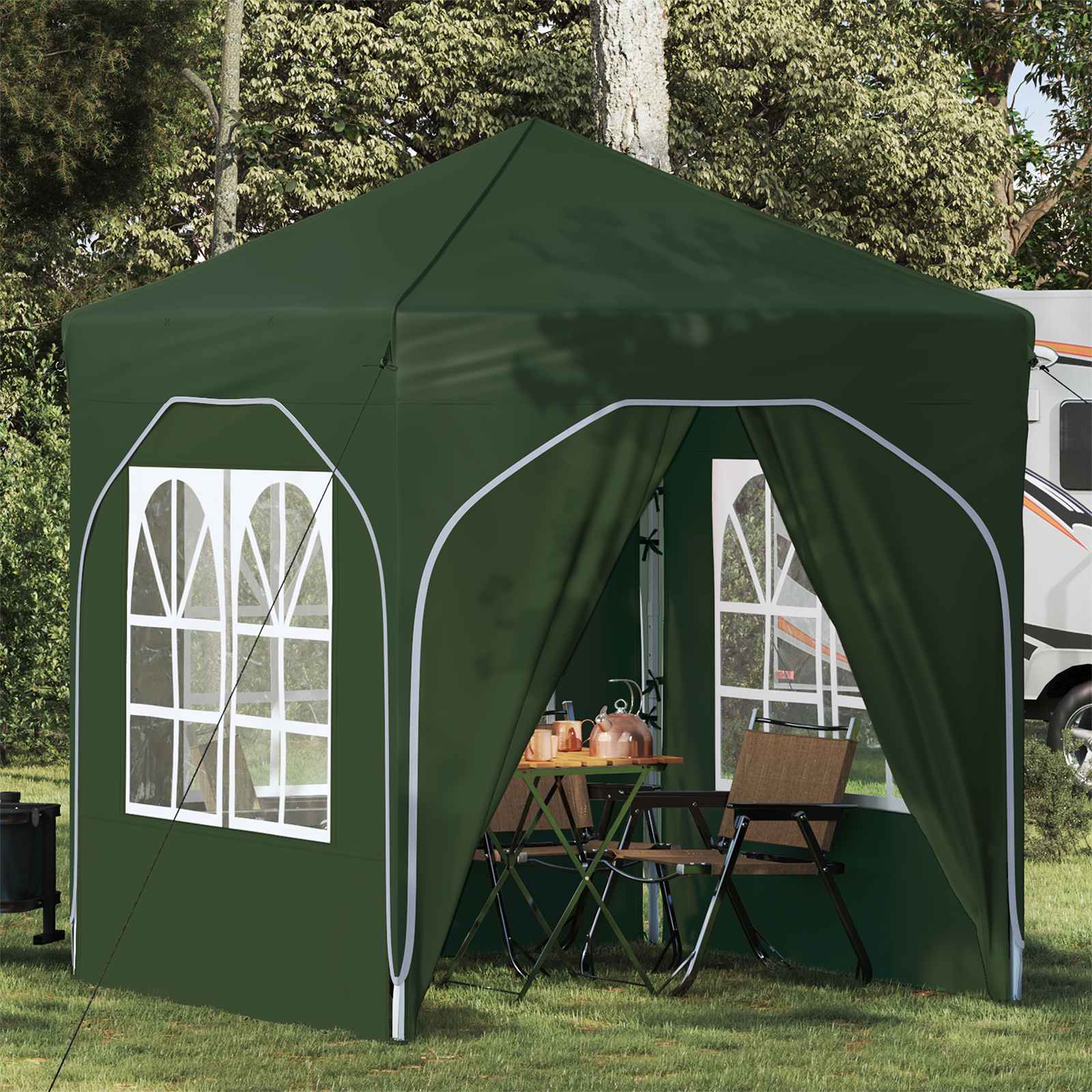 Pop-up Partyzelt 194 x 194 x 245 cm Creme