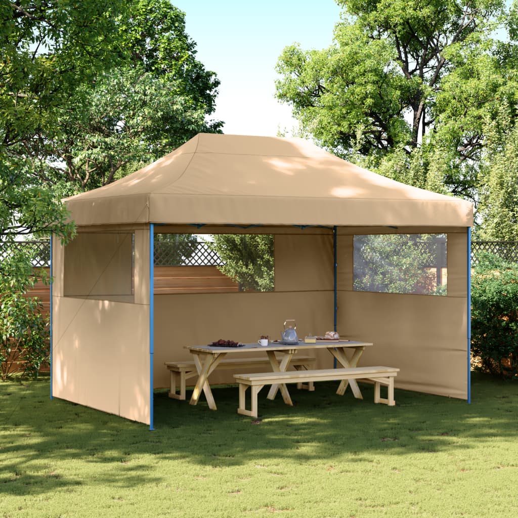 Partyzelt Faltbar Pop-Up Beige 410x279x315 cm