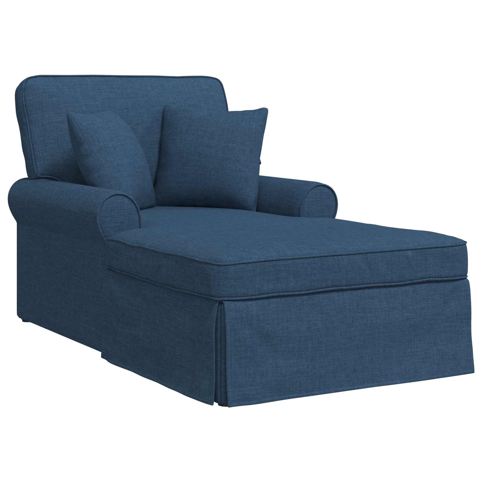 Chaise Lounge mit Rock mit Kissen 3 pcs Hellgrau Stoff