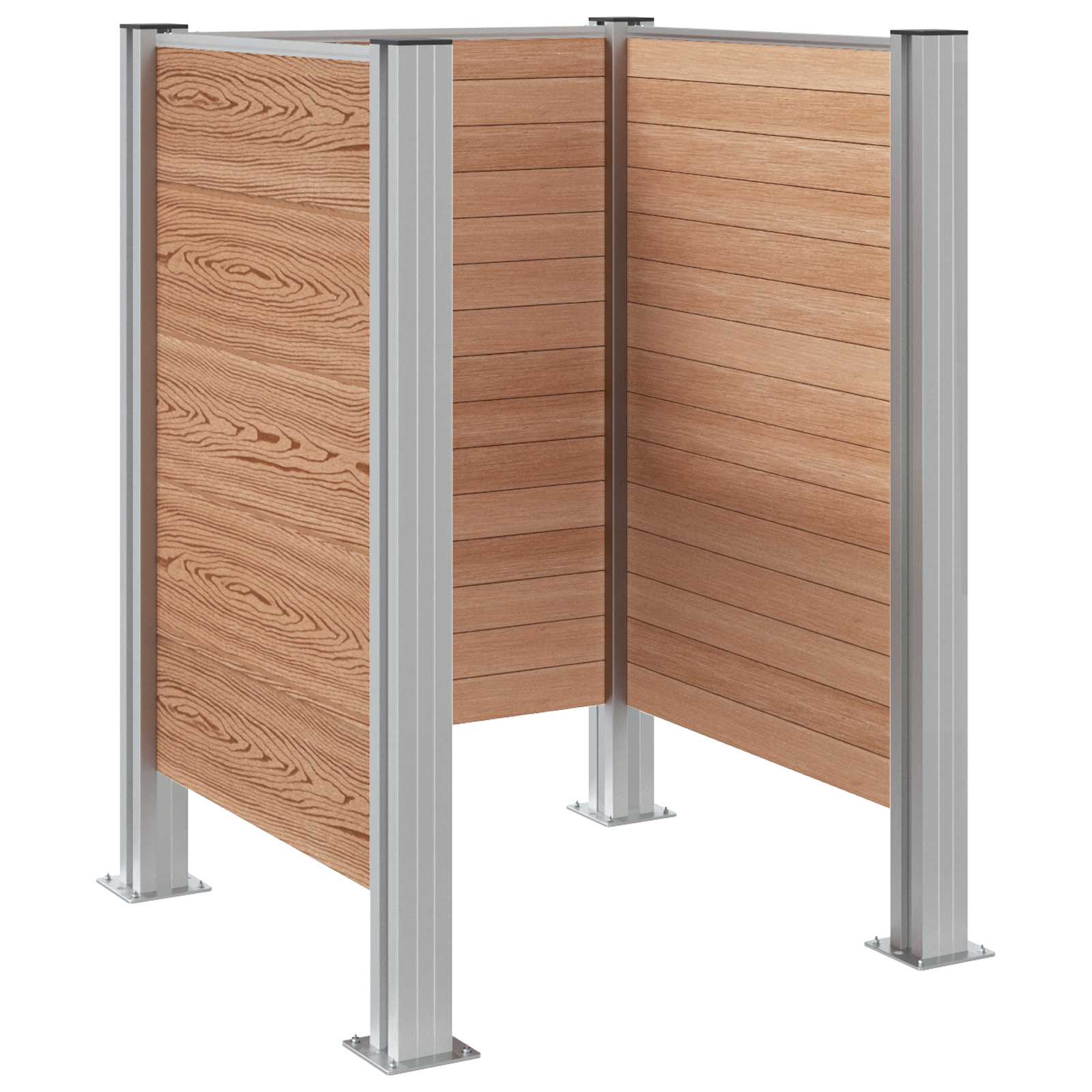 Mülltonnenzaun Braun 161 x 85 x 115 cm Aluminium und WPC