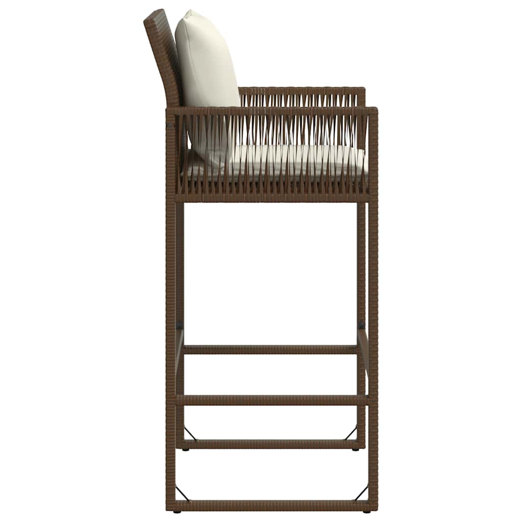 Garten-Barhocker 2 Stk. Schwarz Poly Rattan