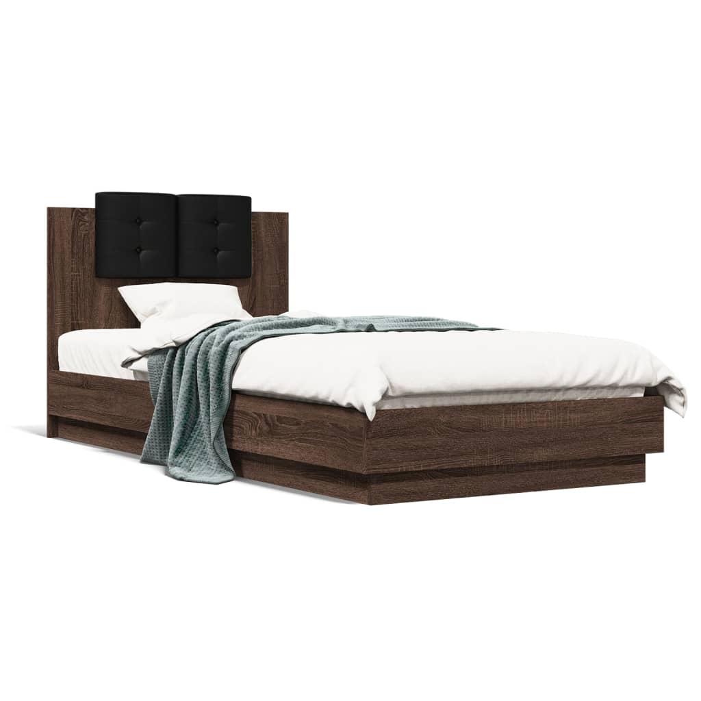Bettgestell mit Kopfteil Grau Sonoma 180x200 cm Holzwerkstoff
