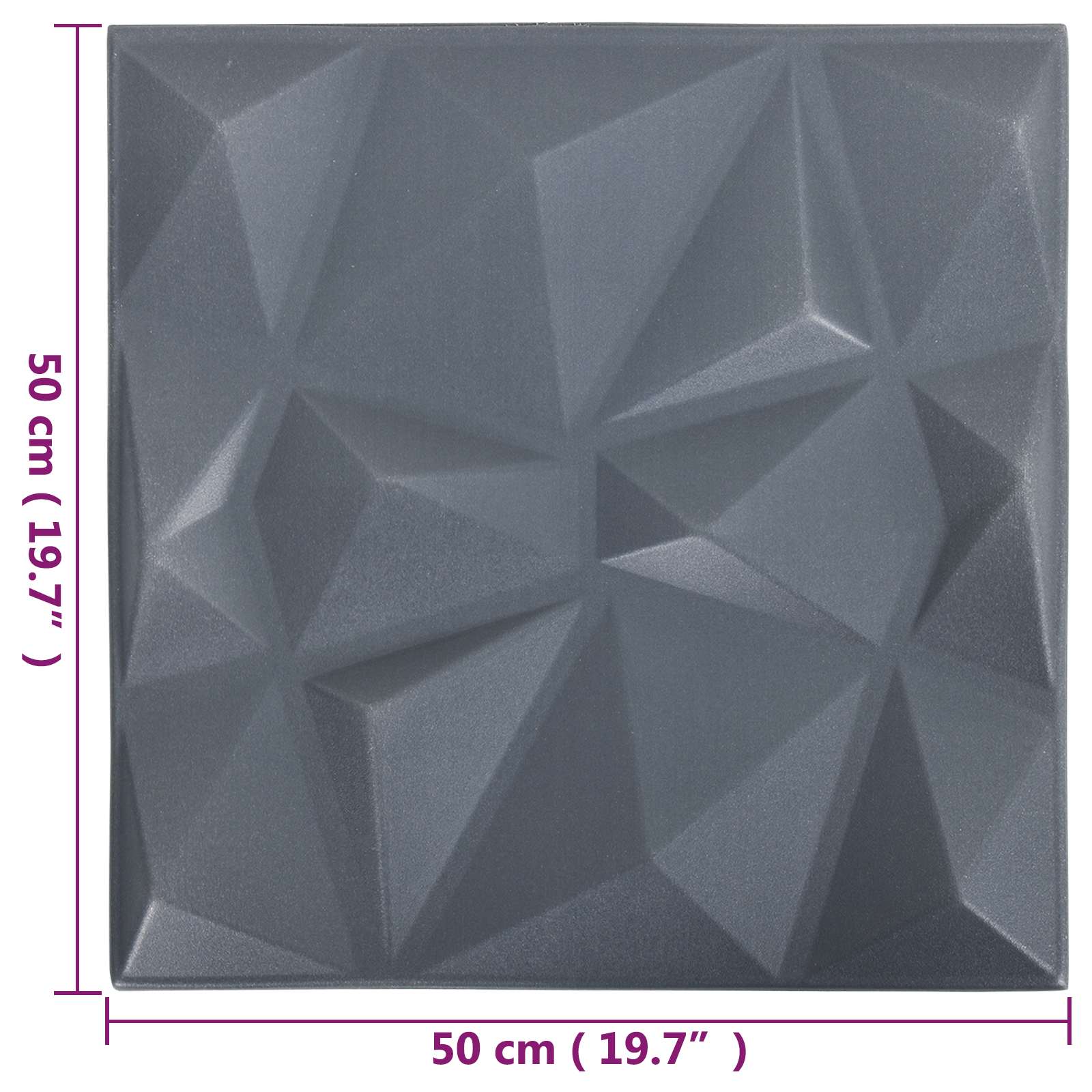Wandpaneele 12 pcs Diamant Weiß 50 x 50 cm XPS Schaum