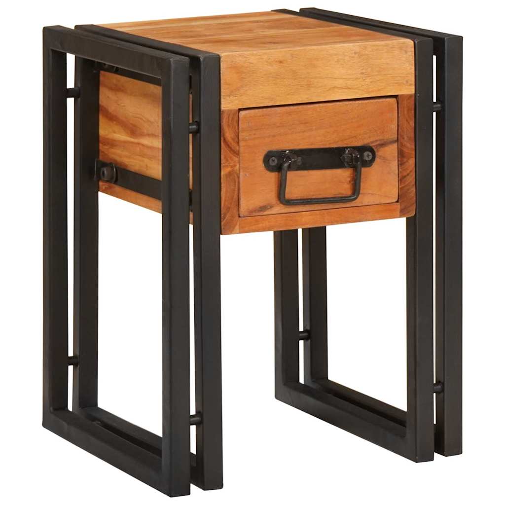 Beistelltisch mit Schubladen 40 x 40 x 50 cm Massivholz Mango