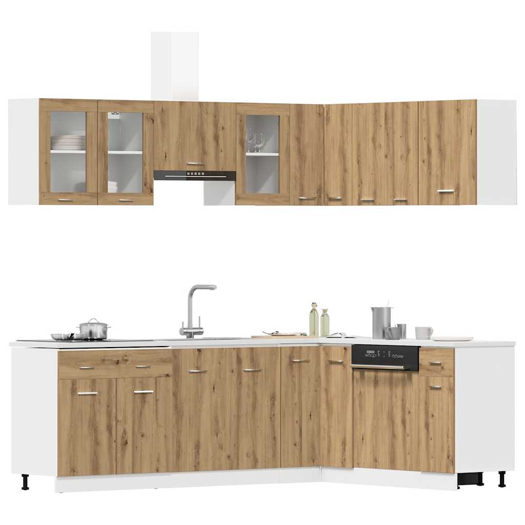11-tlg. Küchenzeile Lyon Weiß Holzwerkstoff