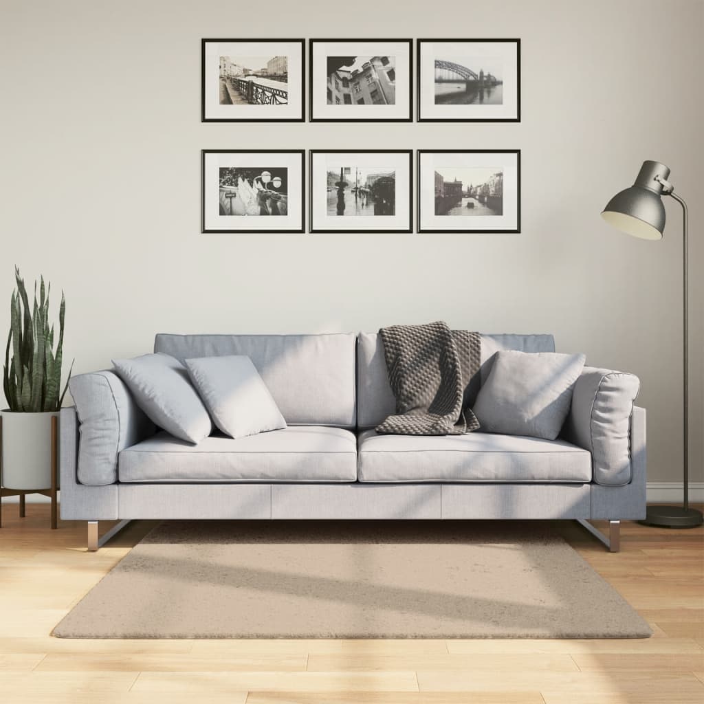 Teppich HUARTE Kurzflor Weich und Waschbar Anthrazit 60x110 cm