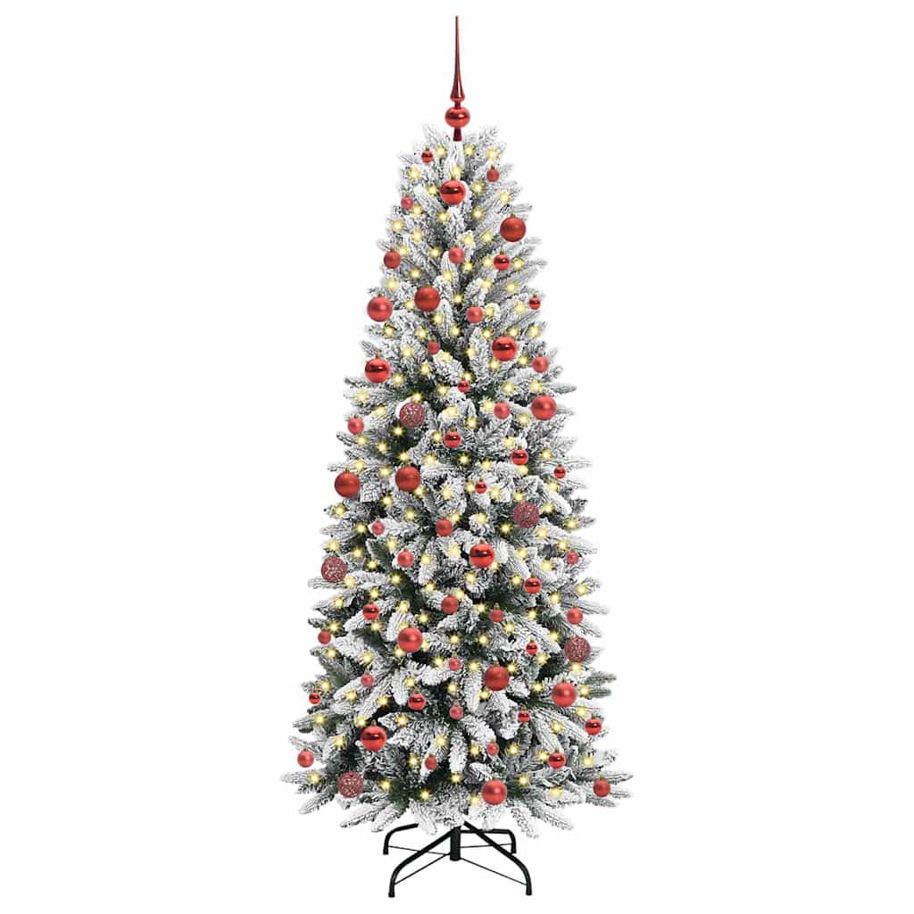 Künstlicher Weihnachtsbaum mit 150 LEDs mit Ständer Weiß 120 cm