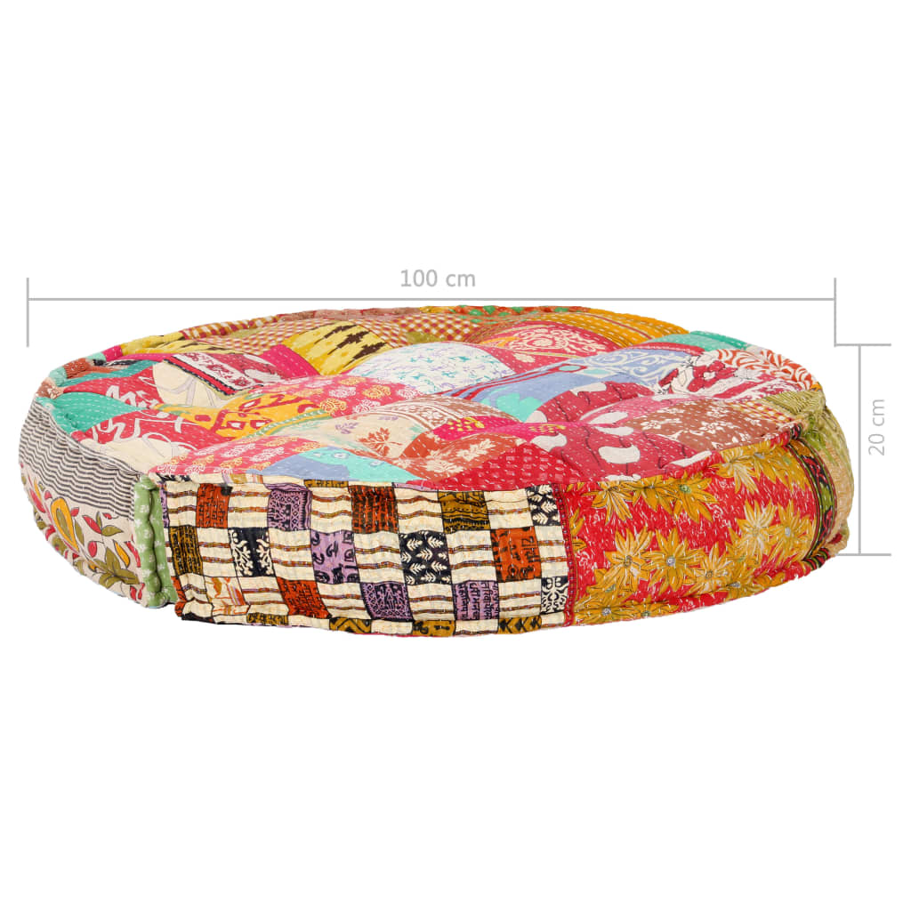 2-Sitzer Modularer Pouf Patchwork Stoff