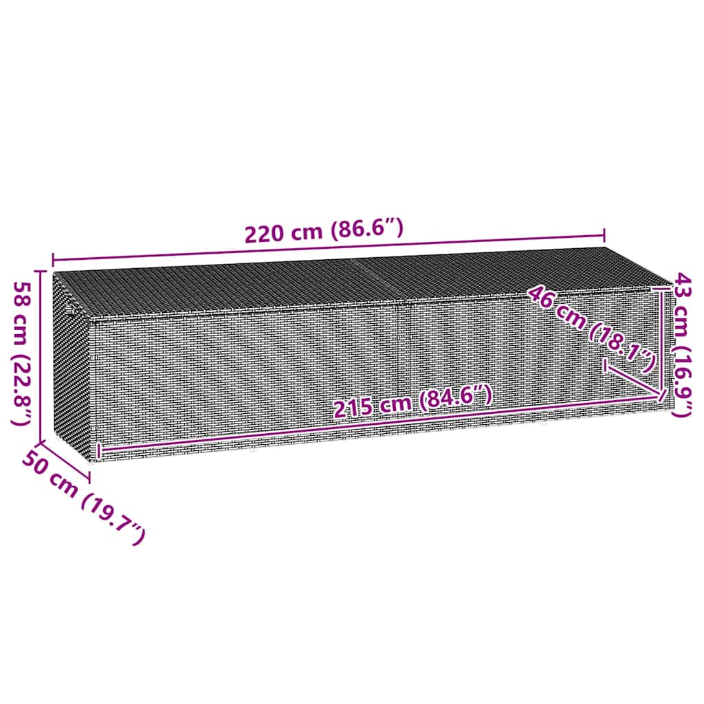 Garten-Aufbewahrungsbox Schwarz 110 x 50 x 58 cm Poly Rattan